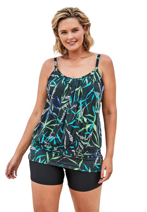 women's blouson tankini top